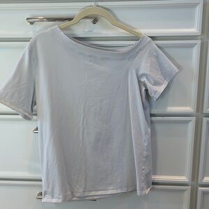 lululemon athletica Light Gray Off-Shoulder Tee